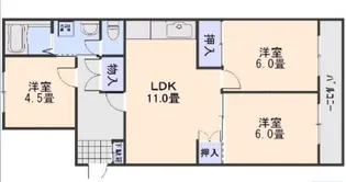 パールハイツ川西【3階】の間取り
