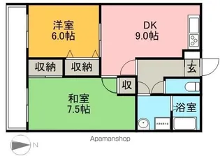 アイランドベール観世【1階】の間取り