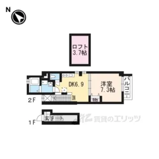 エヌキュート今堅田1【2階】の間取り