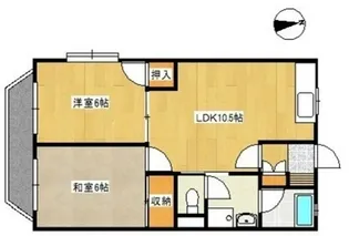 中央北ハイツ【3階】の間取り