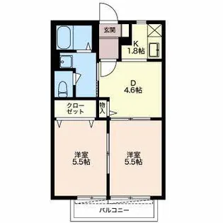 ハイツ・プランドール A棟【2階】の間取り