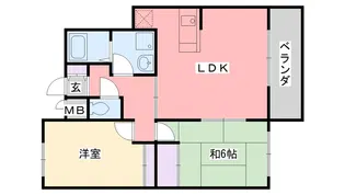 サンコート夙川【2階】の間取り