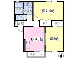 サニーハウス A【1階】の間取り