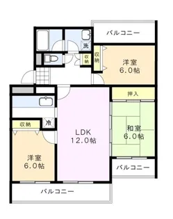 サンコートあかね台【1階】の間取り
