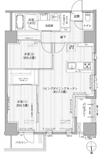グランシャルール武蔵境【11階】の間取り