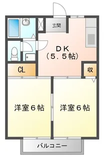 シティハイツハピネス【2階】の間取り
