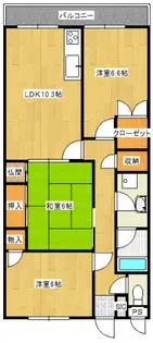 ヴィラージュ滝ケ浦【4階】の間取り