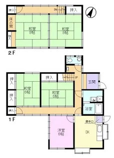 岐阜県中津川市中一色町【一戸建】の間取り