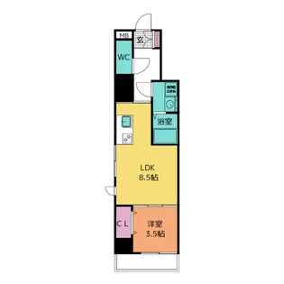 エスティメゾン川越【6階】の間取り