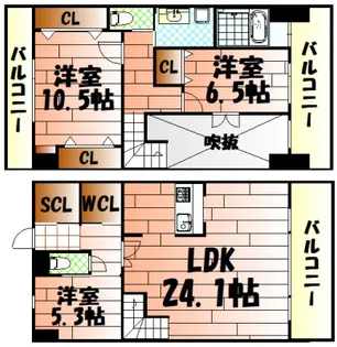 Bay Side Asano ベイサイドアサノ【9階】の間取り