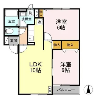 グランメール篠田 C【1階】の間取り
