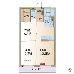 リーフ長津良【1階】の間取り