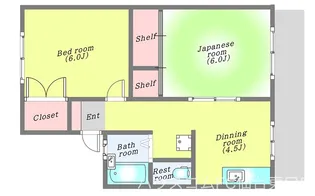 サンライズ館D棟【1階】の間取り