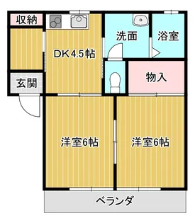イーストロードGY6【2階】の間取り
