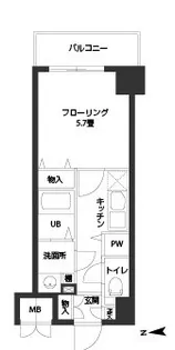 1Kの間取り画像