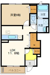 ジュネフィーユA【1階】の間取り