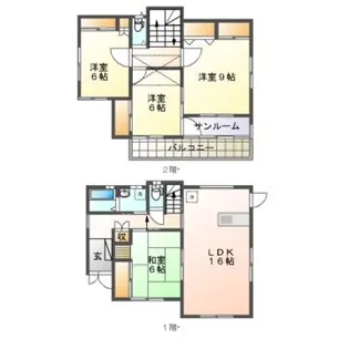 青森県八戸市大字鮫町字上盲久保【一戸建】の間取り