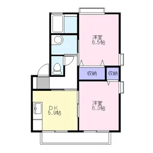 ドミールB【2階】の間取り