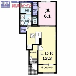 ライラック B【1階】の間取り