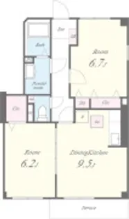 2LDKの間取り画像