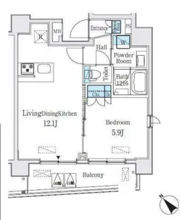 コージーコート島津山【10階】の間取り