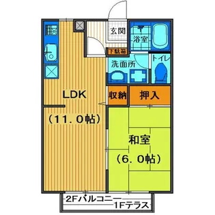 リヴァーアイランド【2階】の間取り