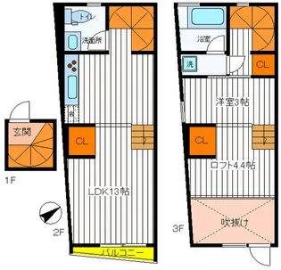 東京都立川市曙町3【アパート】の間取り