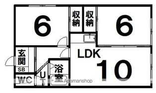 コーポラスふせ【1階】の間取り