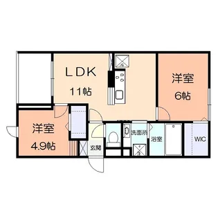 サンパティーク矢部【1階】の間取り