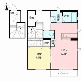 フォーサイト出仲間 B棟【2階】の間取り