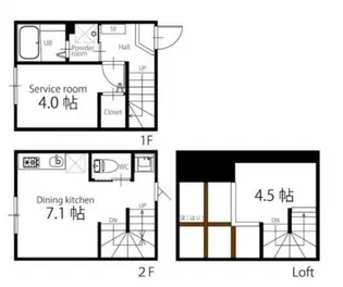 ハーミットクラブハウス久が原【1階】の間取り