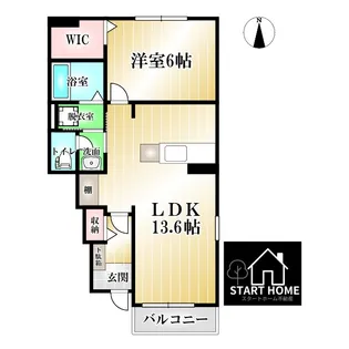 エルハーベン加茂宮D【1階】の間取り