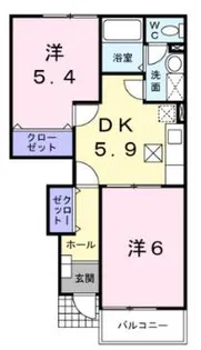 オアゾ芦水館 A【1階】の間取り