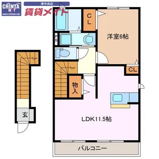 パークサイド花水木【2階】の間取り