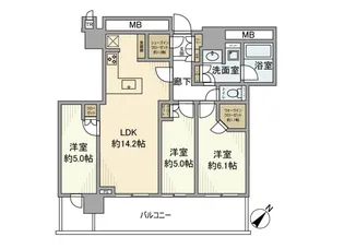 MID TOWER GRAND【24階】の間取り