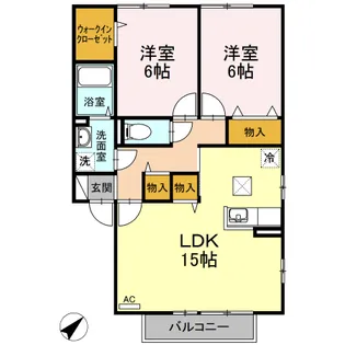 ヴェルドミール川口 A棟【1階】の間取り
