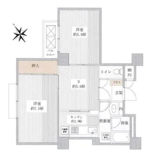 東池袋弐番館【4階】の間取り