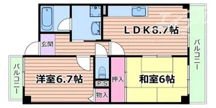 パレ上新庄【6階】の間取り