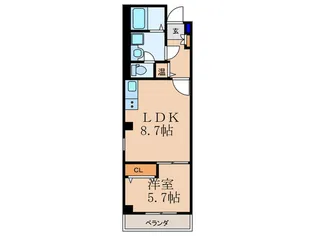 ラフォルム与力レジデンス【5階】の間取り