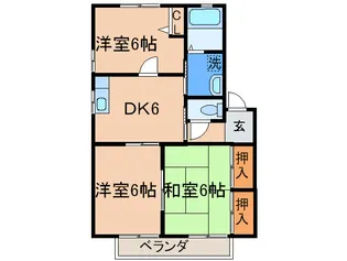 福岡県中間市東中間2【アパート】の間取り