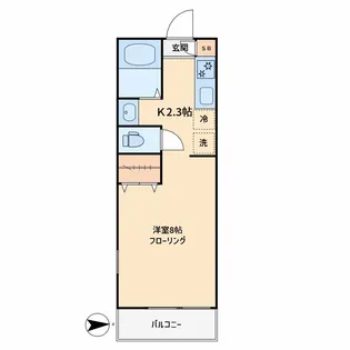 セレーナ五本木【2階】の間取り