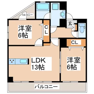 坪井セントラルパーク飛鳥【4階】の間取り