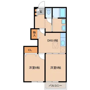エバーグリーンA【1階】の間取り