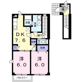 ル・ファミーユB【2階】の間取り