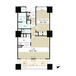 エンブレムコート明石町【4階】の間取り