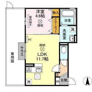 メゾン・アミティエ【1階】の間取り