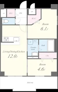 Pisces東比恵【4階】の間取り