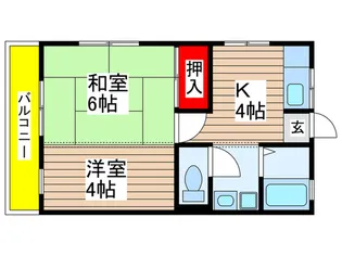 サニーハイツ園生【2階】の間取り