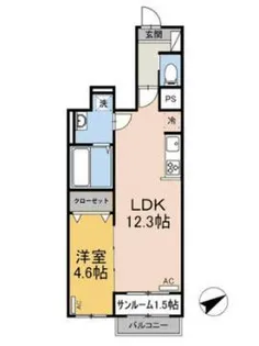 メゾン・ド・リヴァージュ A棟【1階】の間取り