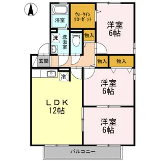 リヴェール B棟【2階】の間取り